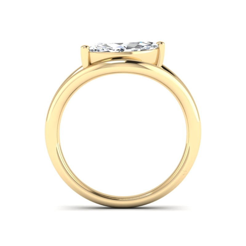 Yellow Gold Marquise Split Ring (1ct)