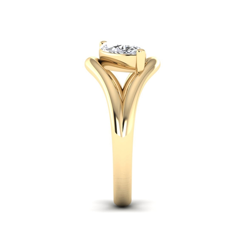 Yellow Gold Marquise Split Ring (1ct)