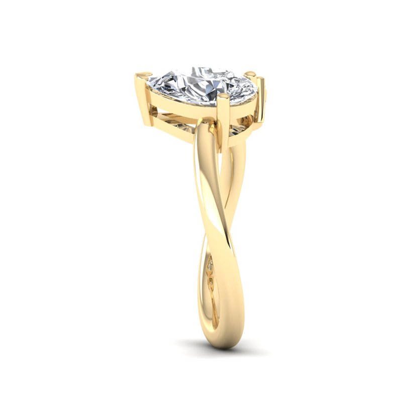 Yellow Gold Toi Et Moi Emerald & 1-1/2ct Pear