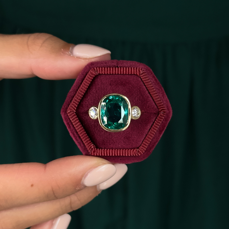 Rose Gold Laney 10ct Emerald Ring