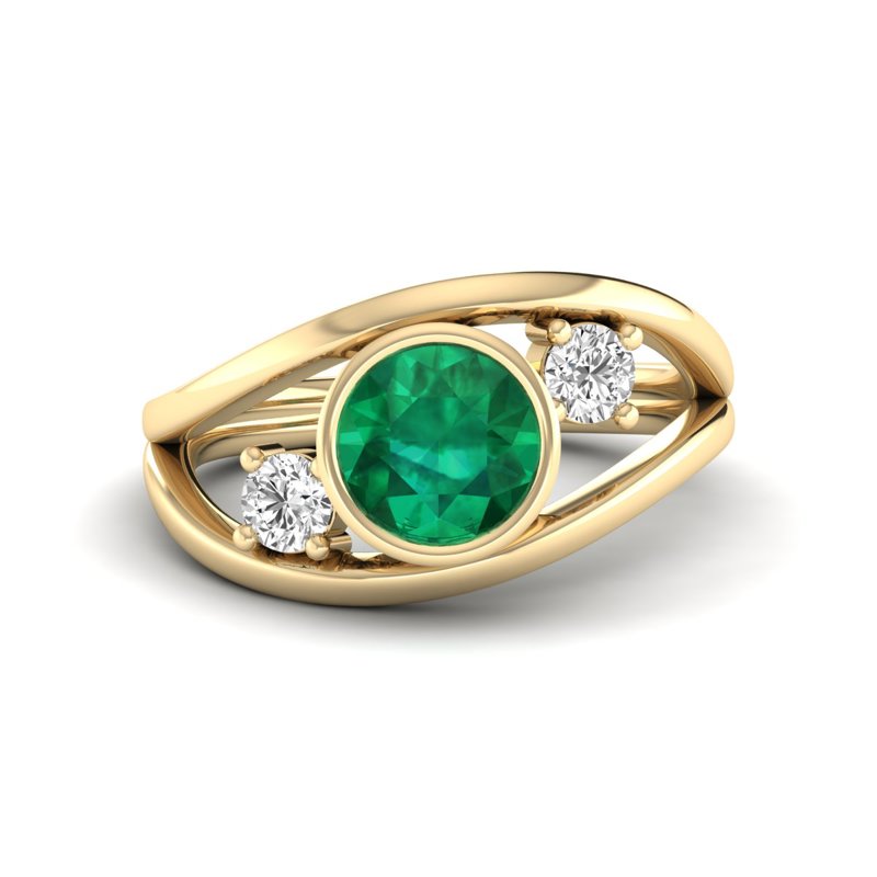 Yellow Gold Maci Emerald Fashion Ring
