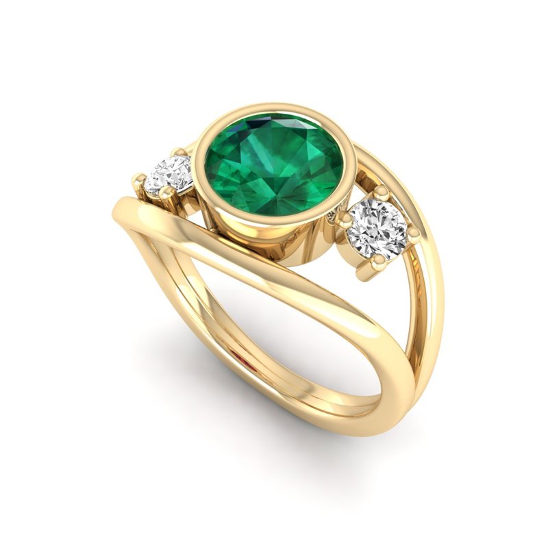 Yellow Gold Maci Emerald Fashion Ring