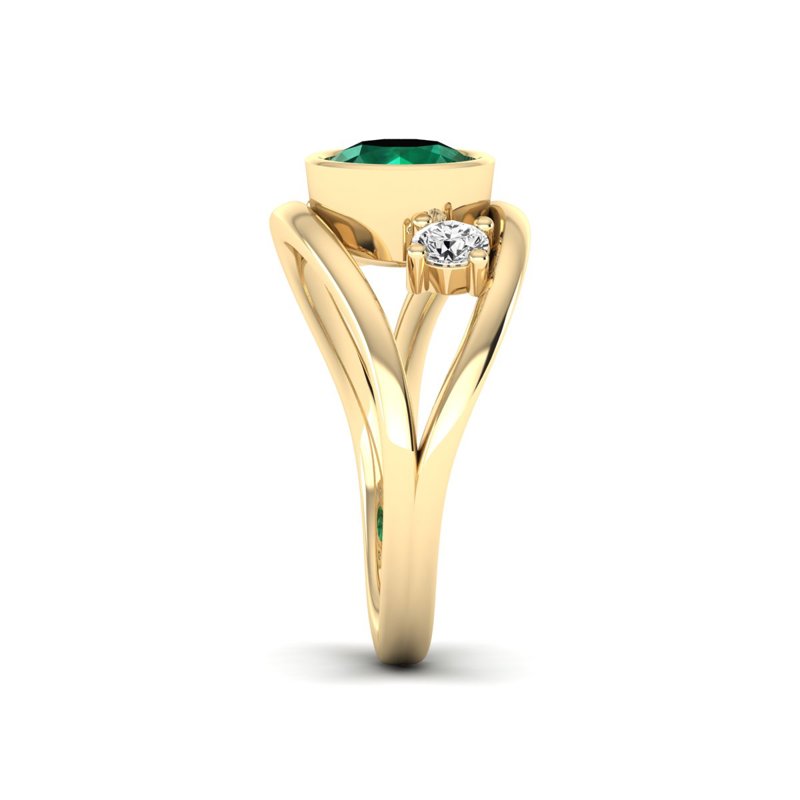 Yellow Gold Maci Emerald Fashion Ring