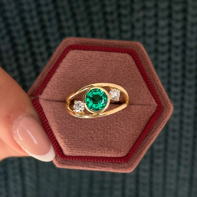 Rose Gold Maci Emerald Fashion Ring