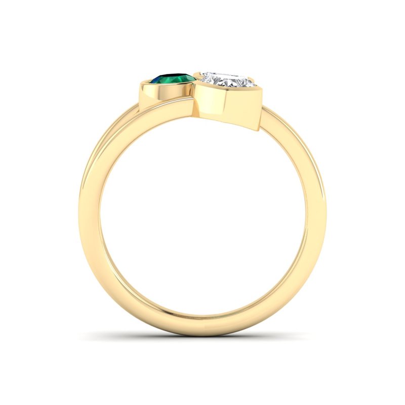 Yellow Gold Pascal Emerald & Diamond Ring