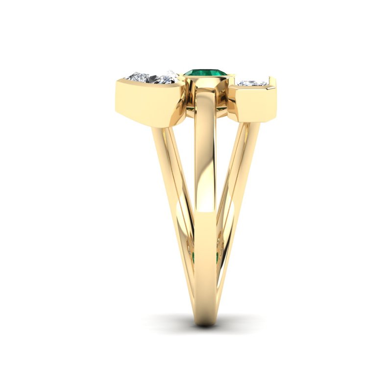 Yellow Gold Pascal Emerald & Diamond Ring