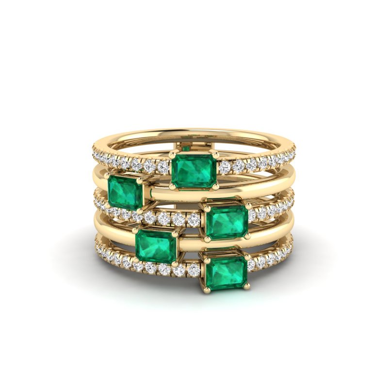 Yellow Gold Evengiline Emerald Ring