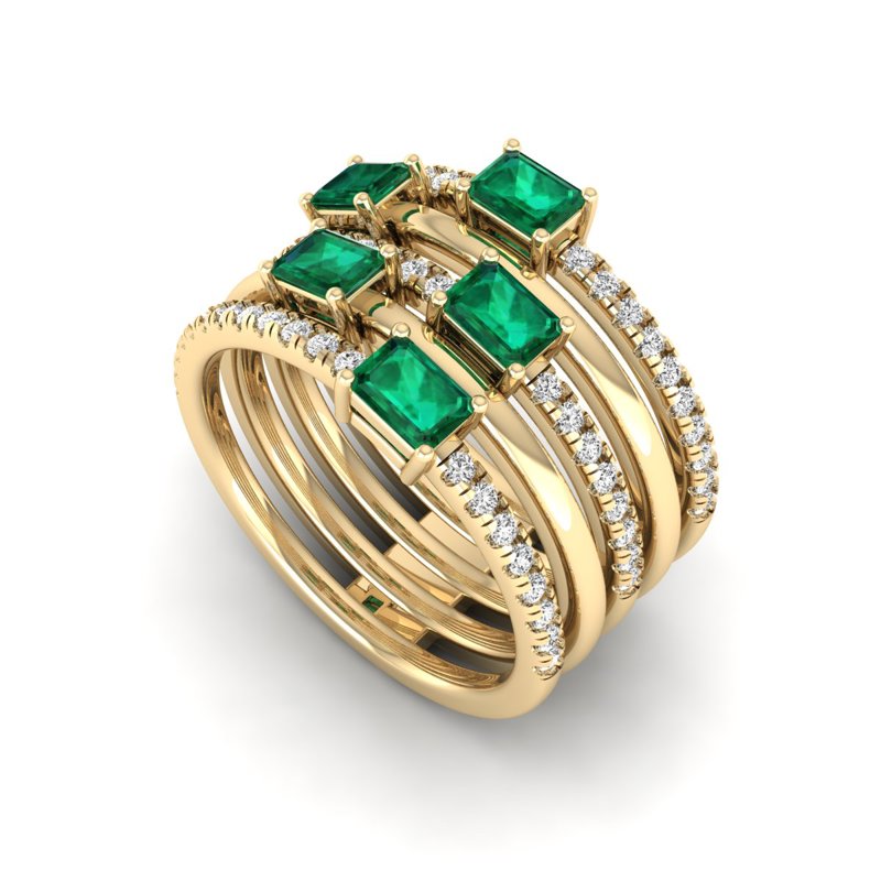 Yellow Gold Evengiline Emerald Ring