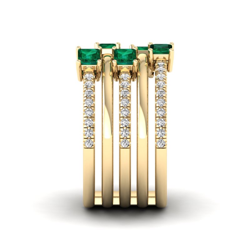 Yellow Gold Evengiline Emerald Ring
