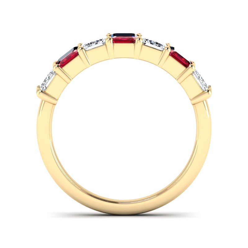 Yellow Gold Ruby & Diamond Band