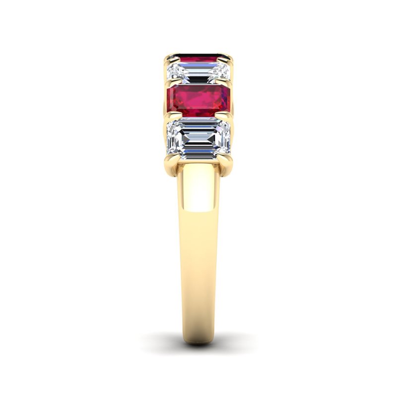 Yellow Gold Ruby & Diamond Band