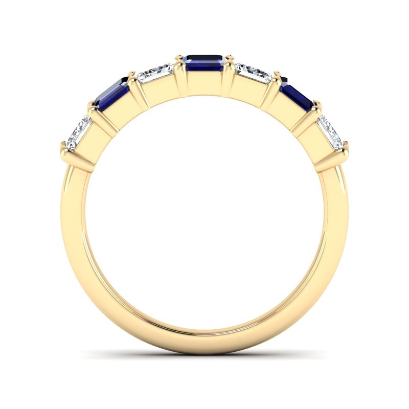 Yellow Gold Sapphire & Diamond Band
