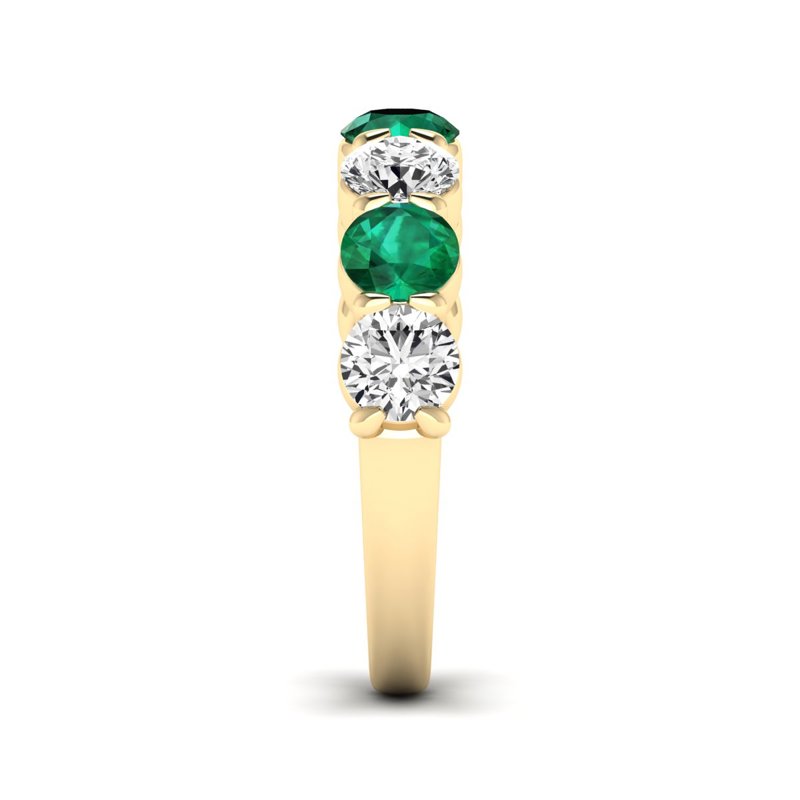 Yellow Gold Classic Emerald & Diamond Band
