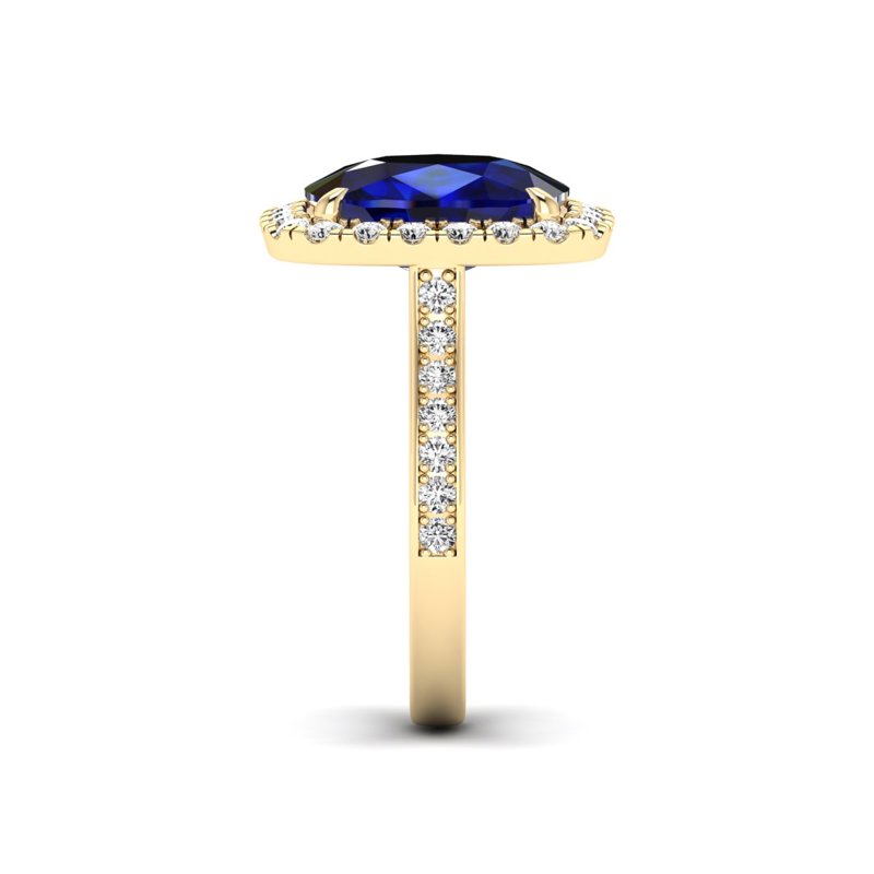 Yellow Gold Diana Sapphire Halo Ring