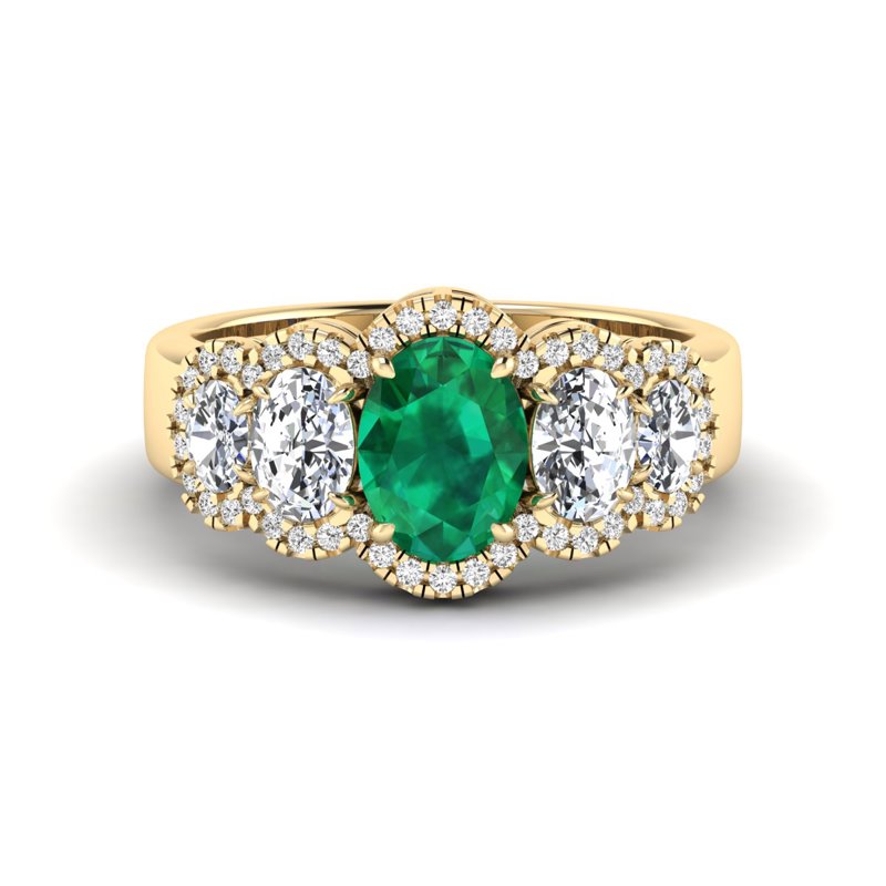Yellow Gold Maisie Emerald Diamond Ring