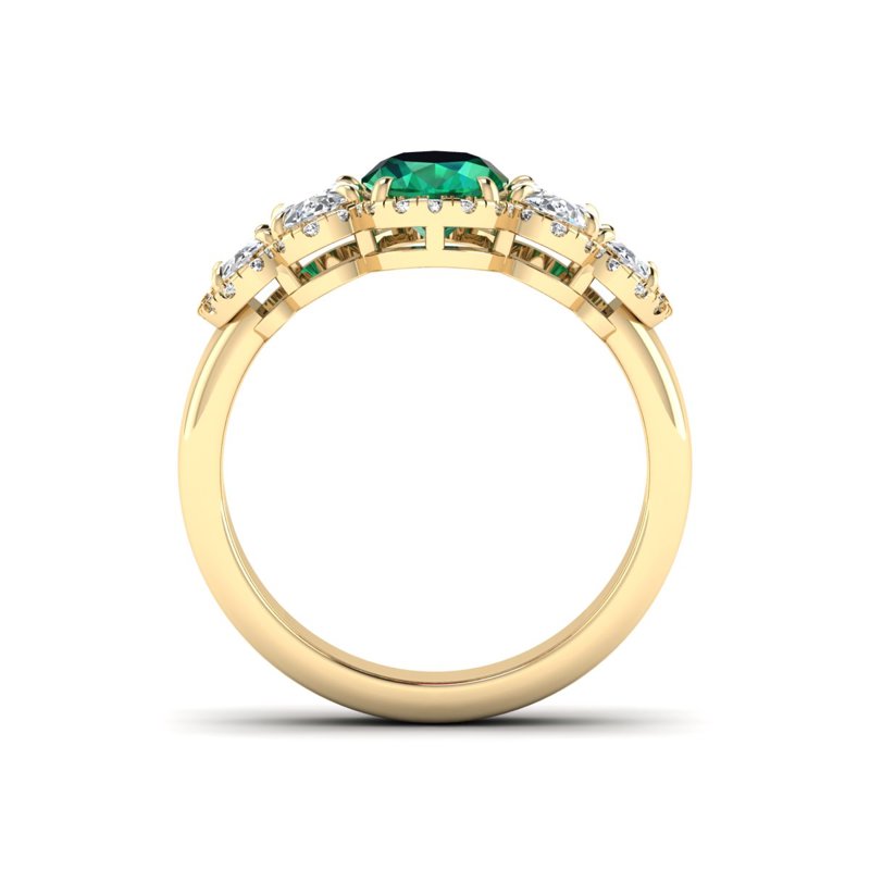Yellow Gold Maisie Emerald Diamond Ring