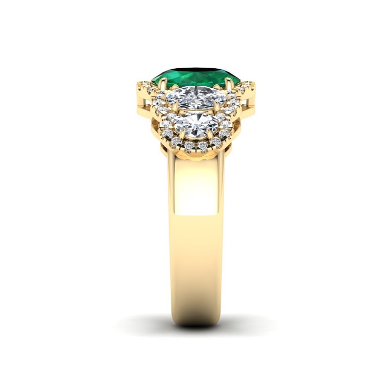 Yellow Gold Maisie Emerald Diamond Ring