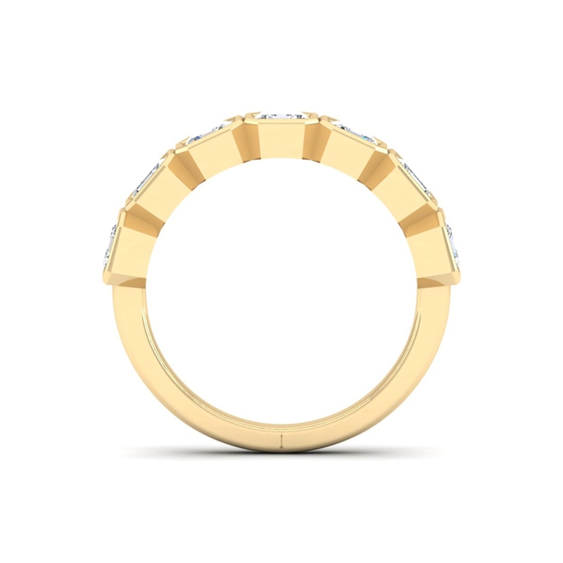 Yellow Gold Classic Bezel Asscher Band (2ctw)