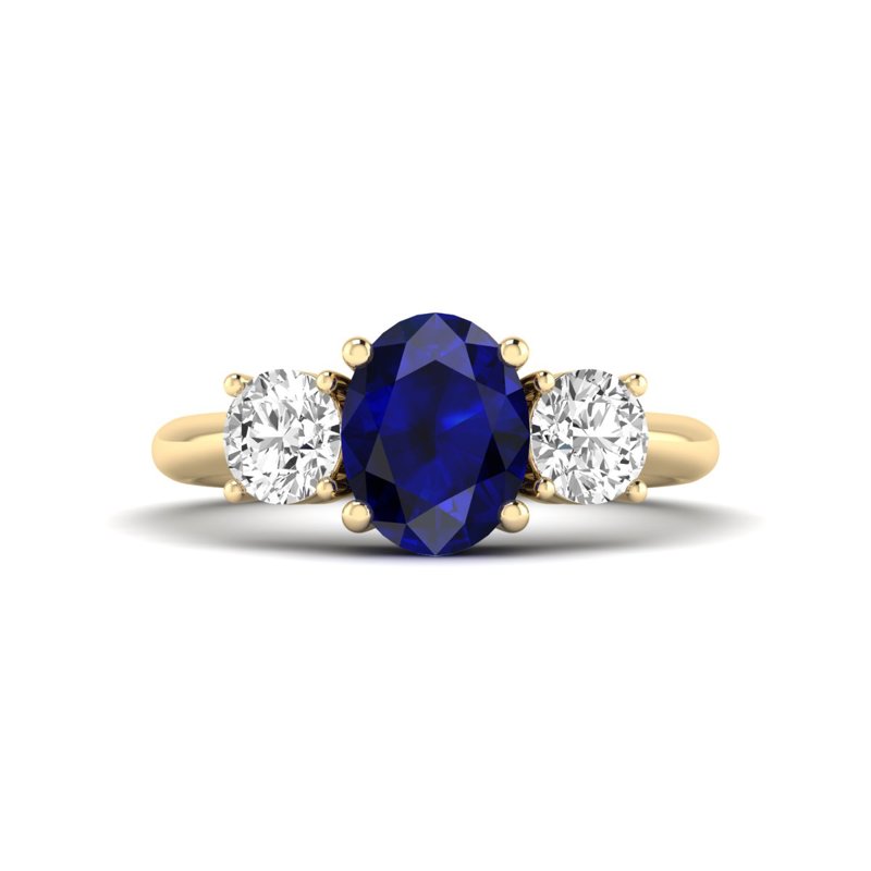 Yellow Gold Tres Sapphire & Diamond