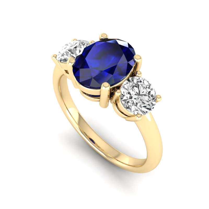 Yellow Gold Tres Sapphire & Diamond