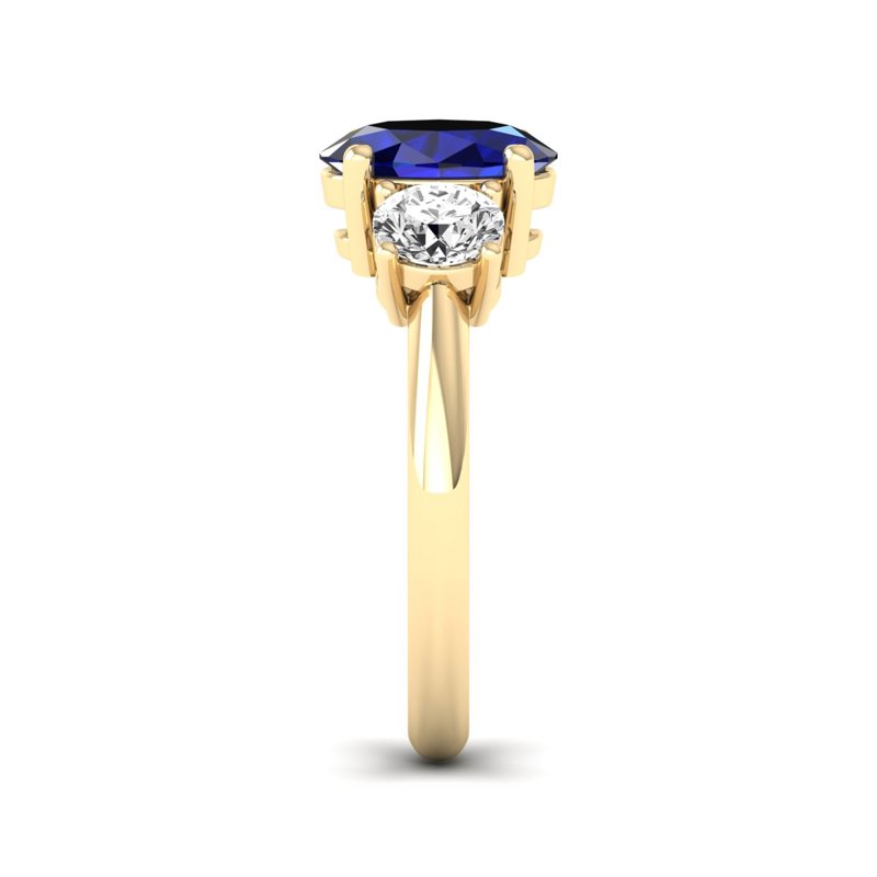 Yellow Gold Tres Sapphire & Diamond