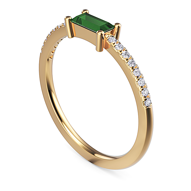 Yellow Gold Emerald Grace Ring