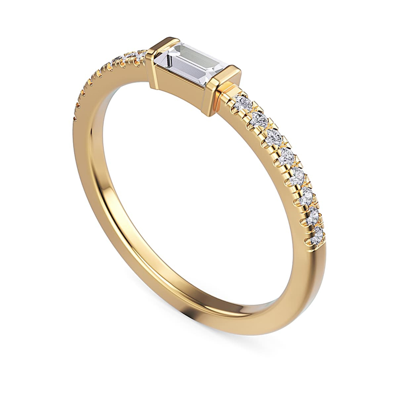 Yellow Gold Lila Baguette Ring (1/4ctw)