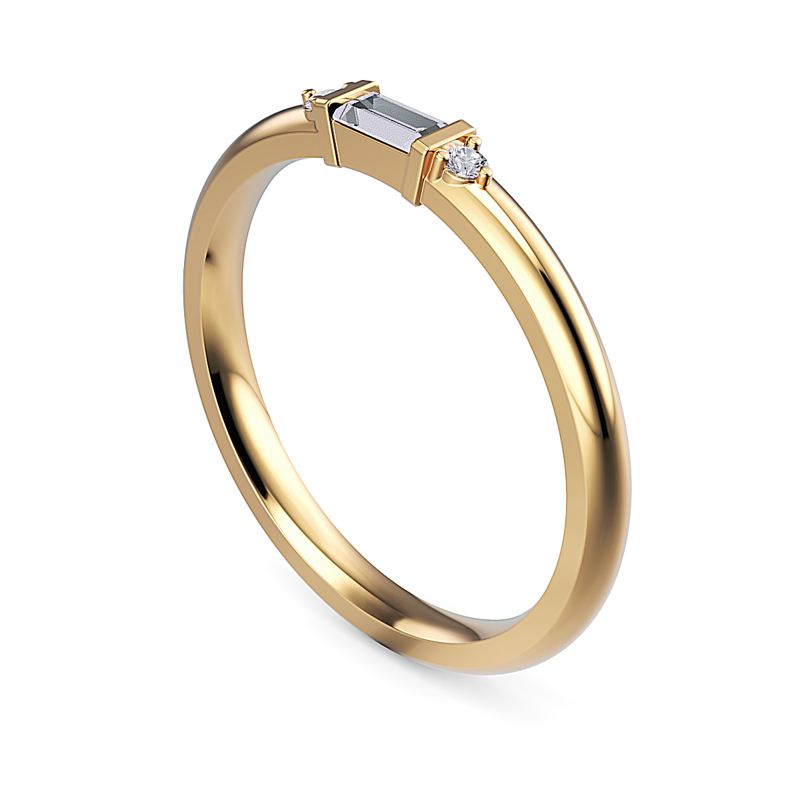 Yellow Gold Lily Petite Baguette Ring