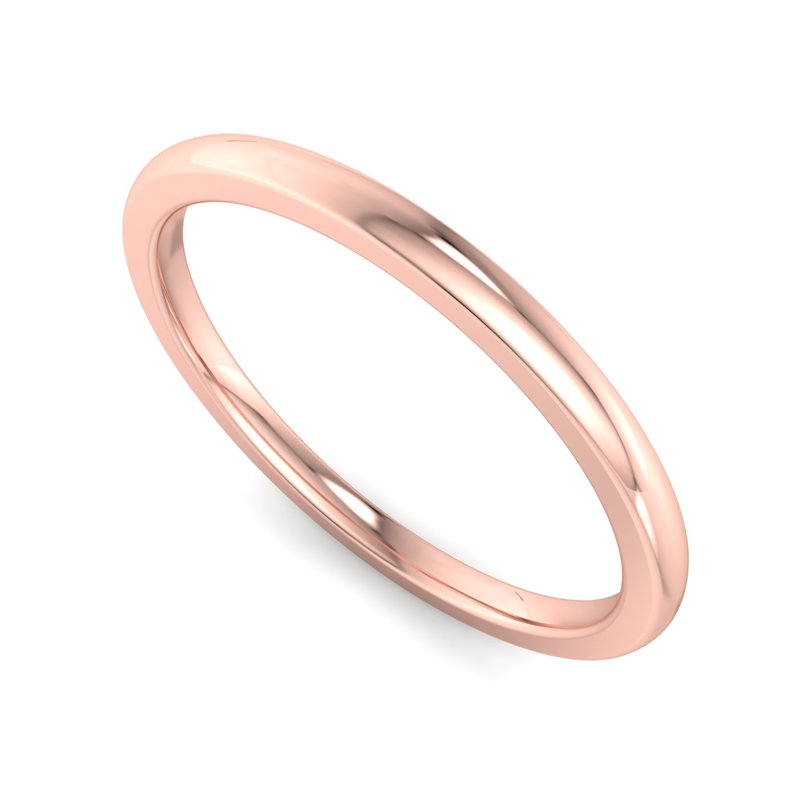 14k Rose Gold 1.5mm Heavy Dome Comfort Fit Band