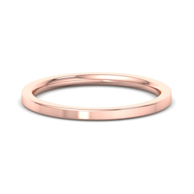 14k Rose Gold 1.5mm Heavy Flat Comfort Fit Band