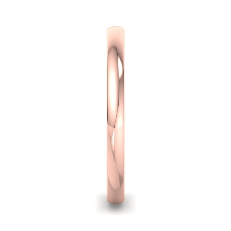 14k Rose Gold 2mm Heavy Dome Comfort Fit Band