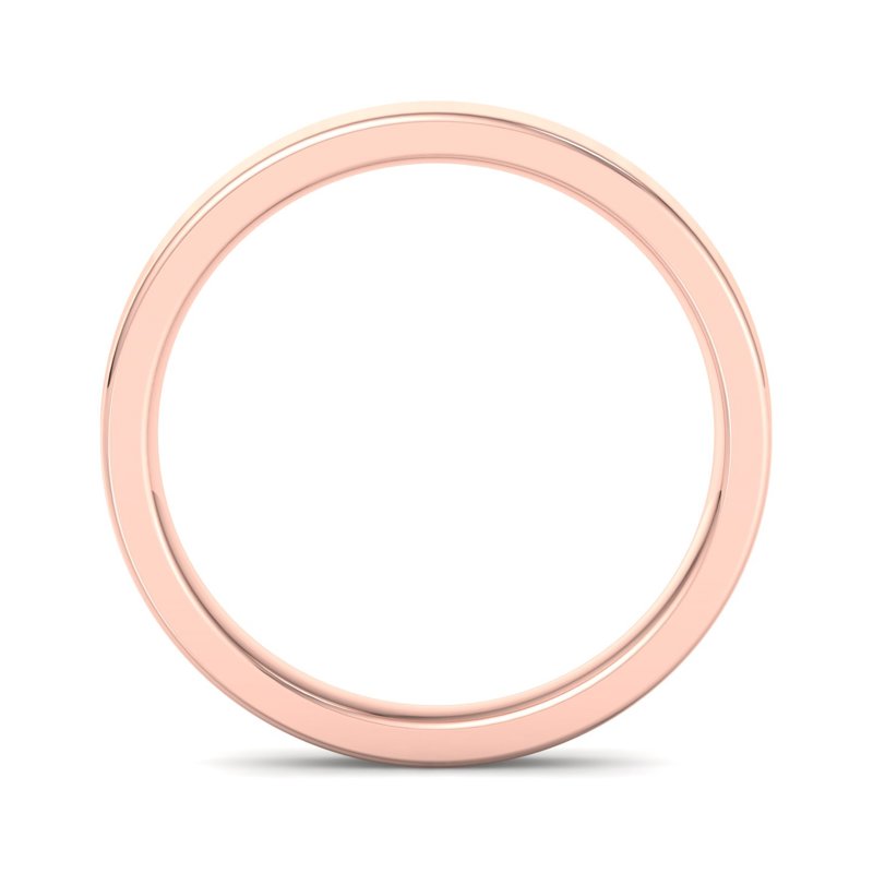 14k Rose Gold 2mm Heavy Flat Comfort Fit Band