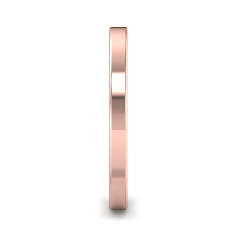14k Rose Gold 2mm Heavy Flat Comfort Fit Band
