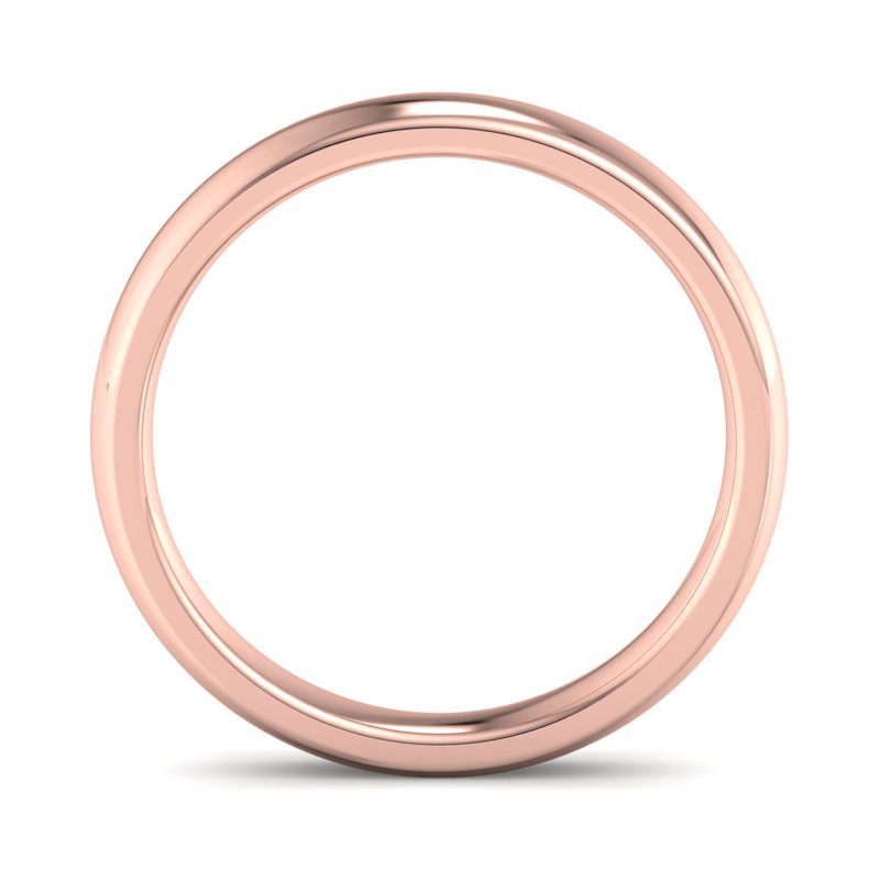 14k Rose Gold 3mm Heavy Dome Comfort Fit Band