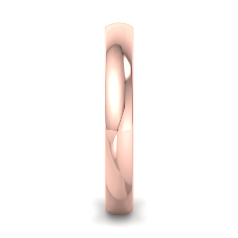 14k Rose Gold 3mm Heavy Dome Comfort Fit Band