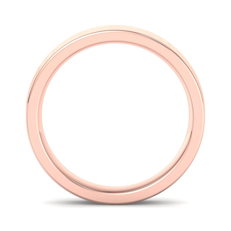 14k Rose Gold 3mm Heavy Flat Comfort Fit Band