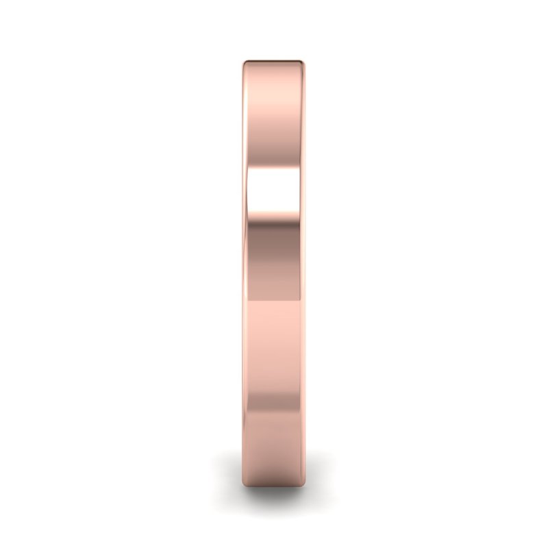 14k Rose Gold 3mm Heavy Flat Comfort Fit Band