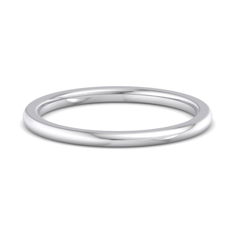 14k White Gold 1.5mm Heavy Dome Comfort Fit Band