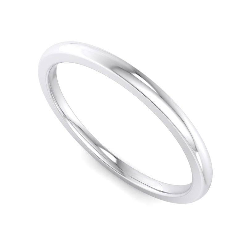 14k White Gold 1.5mm Heavy Dome Comfort Fit Band