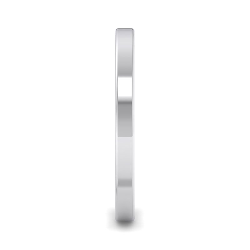 14k White Gold 2mm Heavy Flat Comfort Fit Band
