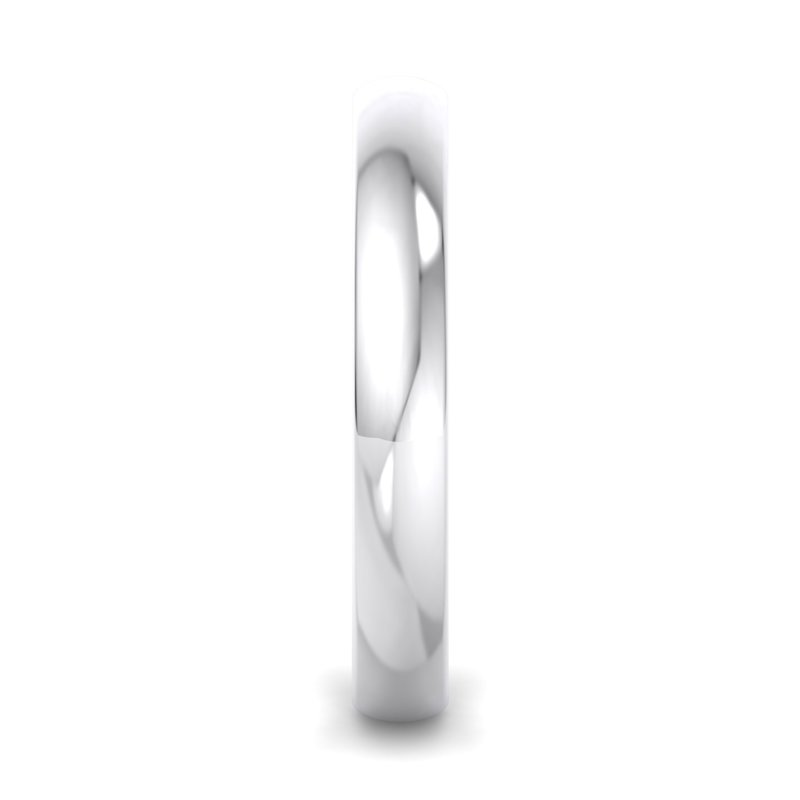 14k White Gold 3mm Heavy Dome Comfort Fit Band