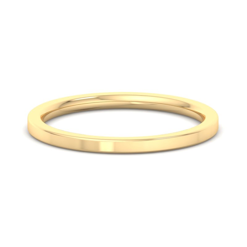 14k Yellow Gold 1.5mm Heavy Flat Comfort Fit Band