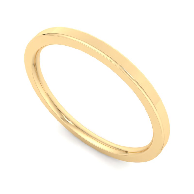 14k Yellow Gold 1.5mm Heavy Flat Comfort Fit Band