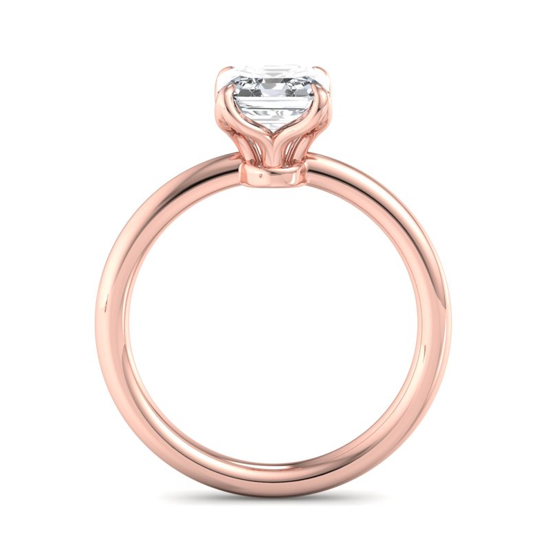 Rose Gold Tulip Solitaire & 1ct Asscher Lab Grown Diamond Center