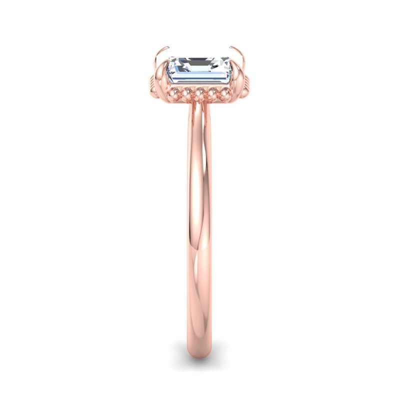 Rose Gold Maya Milgrain Solitaire & 1ct Asscher Lab Grown Diamond Center