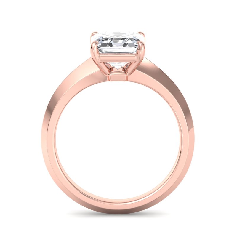 Rose Gold Ada Modern Solitaire & 1ct Asscher Lab Grown Diamond Center