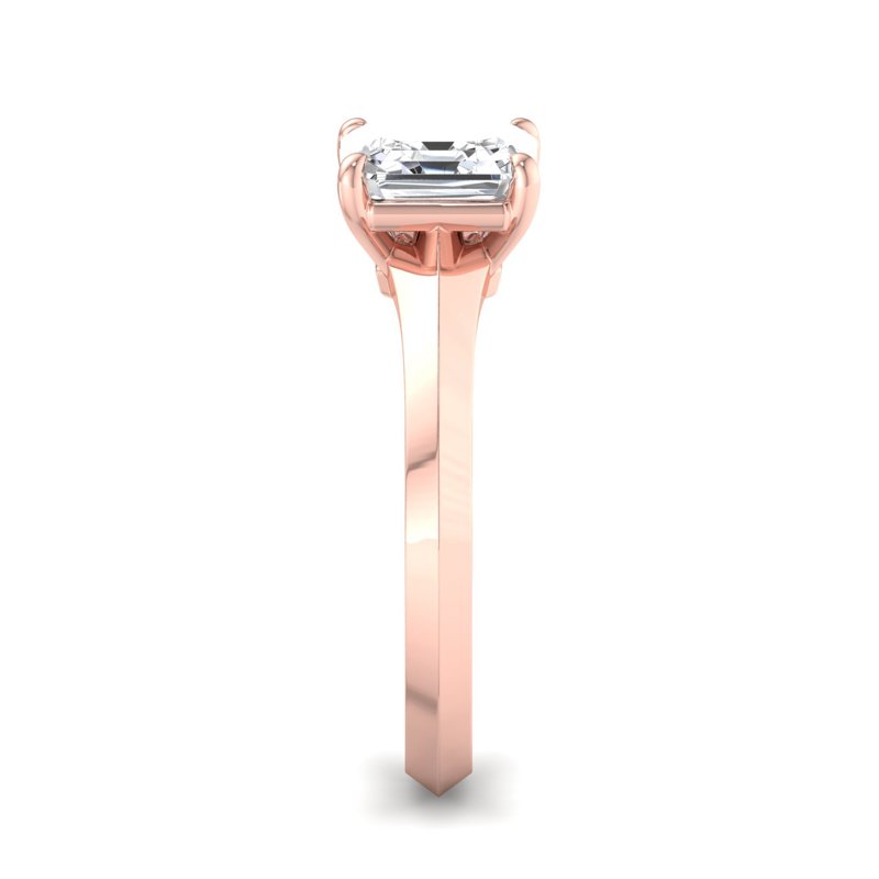 Rose Gold Ada Modern Solitaire & 1ct Asscher Lab Grown Diamond Center