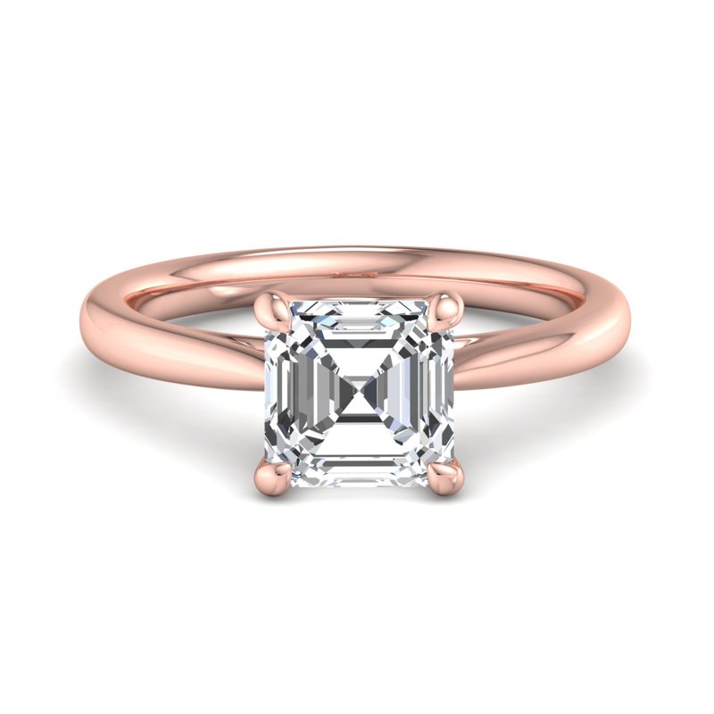 Rose Gold Millie Solitaire & 1ct Asscher Lab Grown Diamond Center