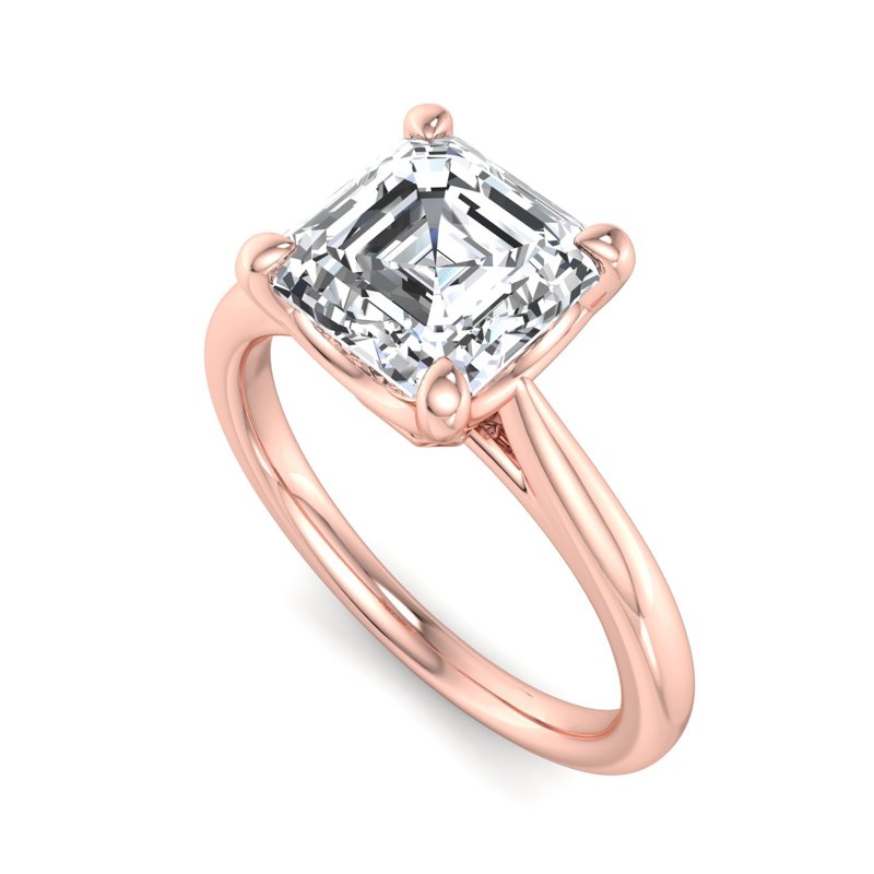 Rose Gold Millie Solitaire & 1ct Asscher Lab Grown Diamond Center