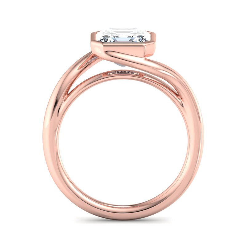 Rose Gold Nuvo Bezel & 1ct Asscher Lab Grown Diamond Center
